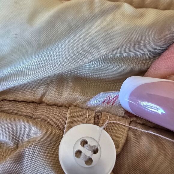 Womens Beige Quilted Jacket Vest Retro Size Medium  Vintage - Picture 3 of 11